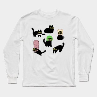 Funny Black Cats Memes Long Sleeve T-Shirt